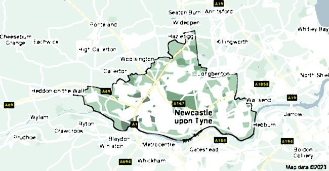 newcastle map