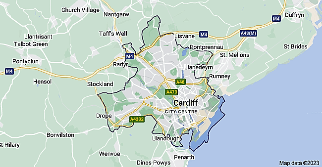 cardiff map