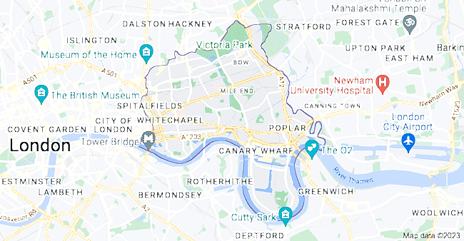 tower hamlets map