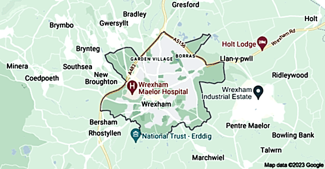 wrexham map