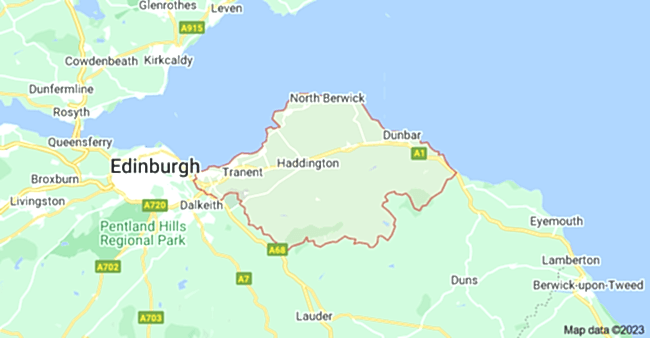 east lothian map