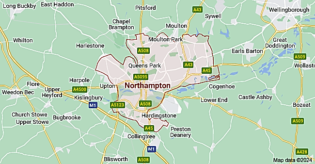 norhtmapton map