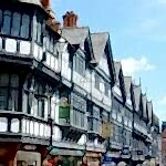 Chester, United Kingdom - July 17, 2016: View of St. Werburgh Street next to Chester cathedral, Chester city centre, Cheshire, UK